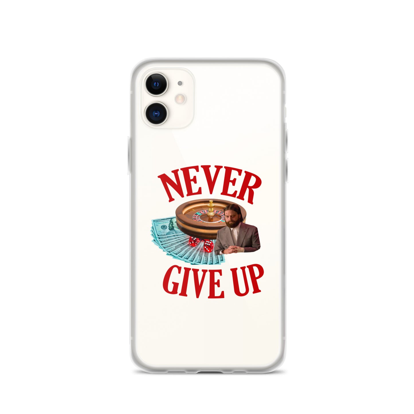 NEVER GIVE UP Clear iphone case