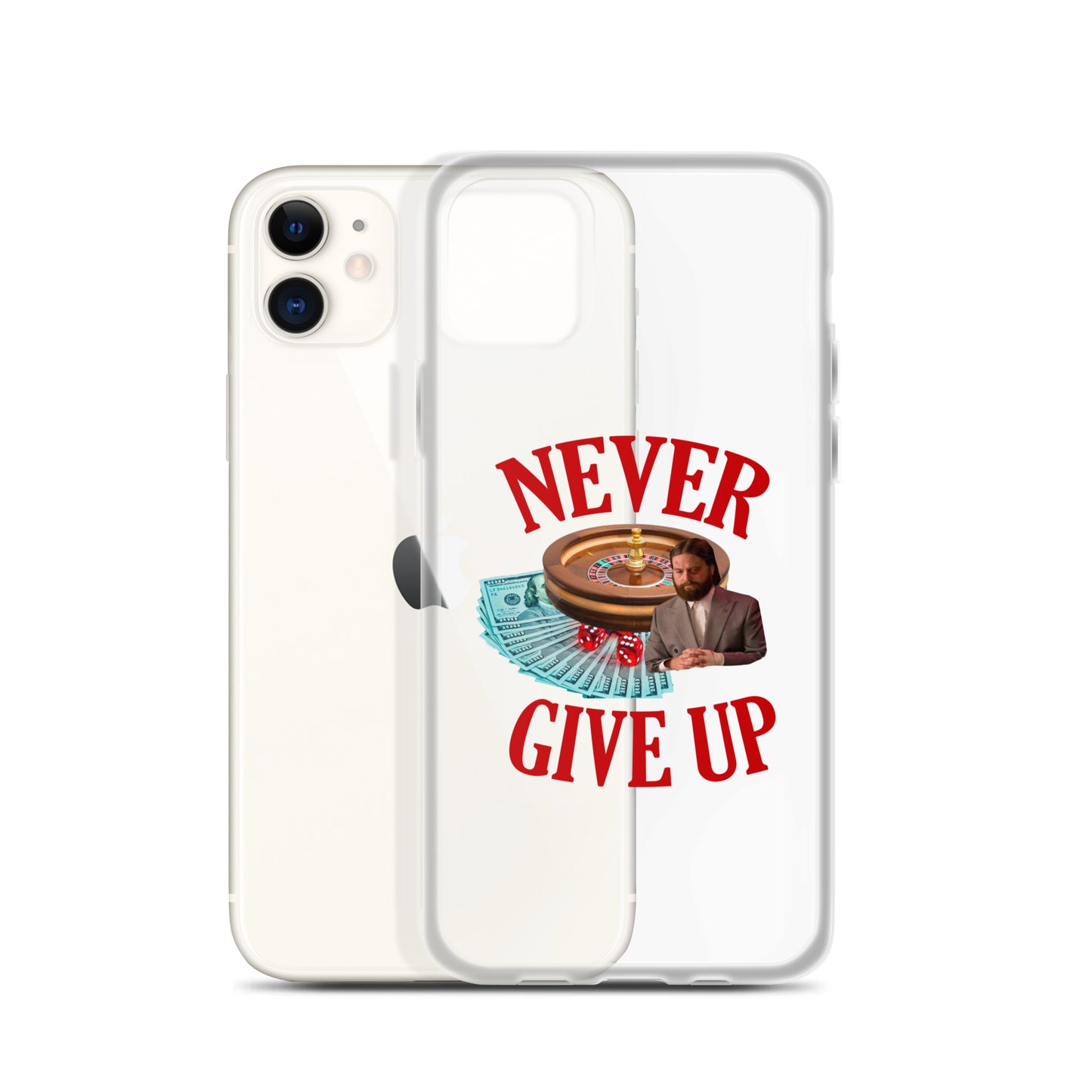 NEVER GIVE UP Clear iphone case