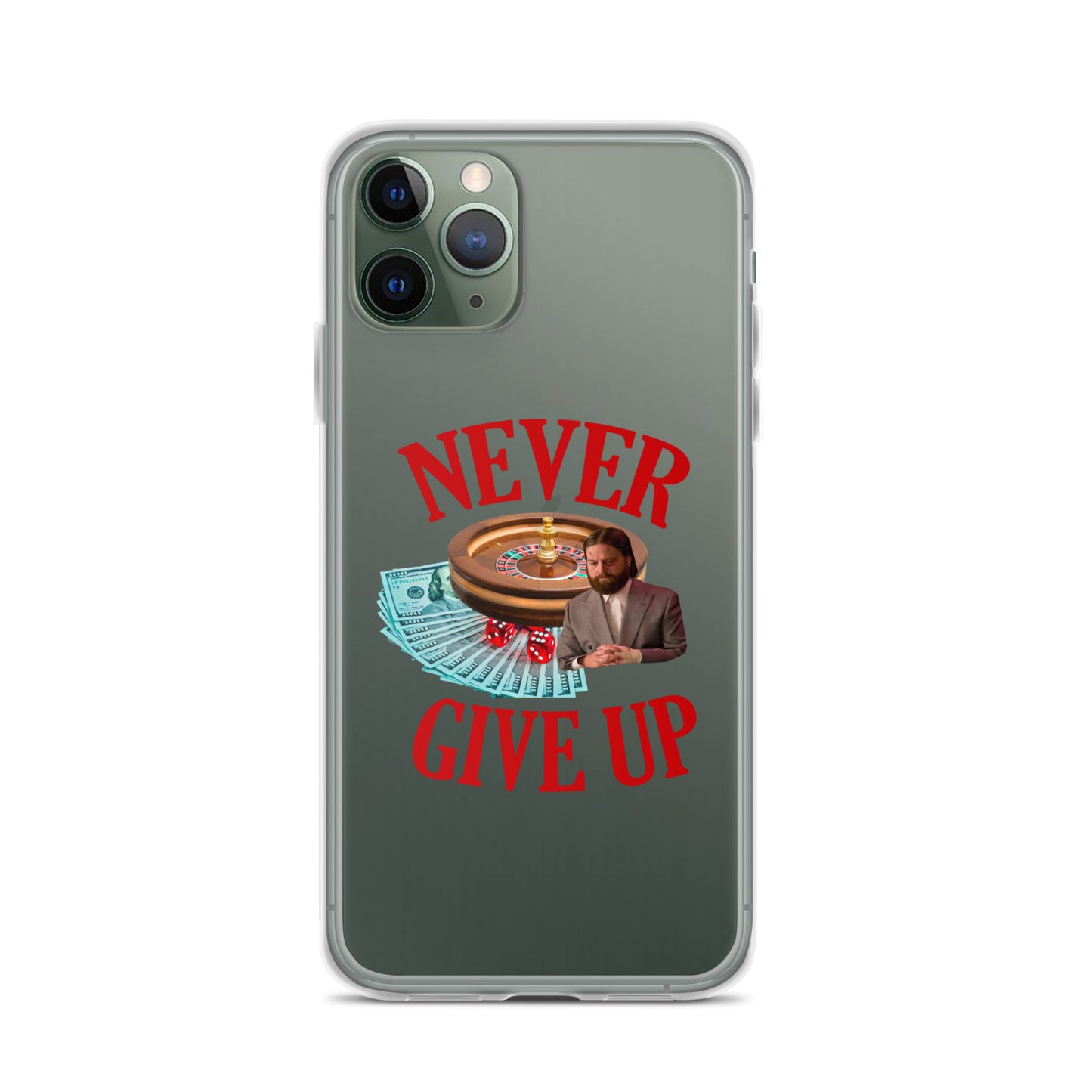 NEVER GIVE UP Clear iphone case