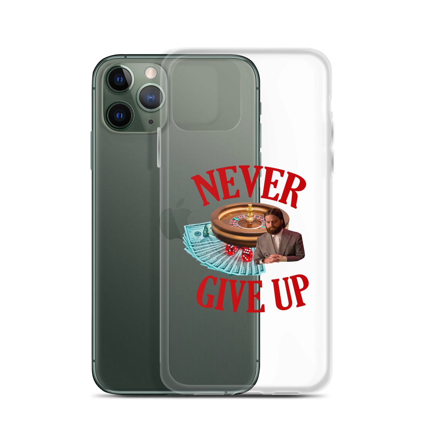 NEVER GIVE UP Clear iphone case