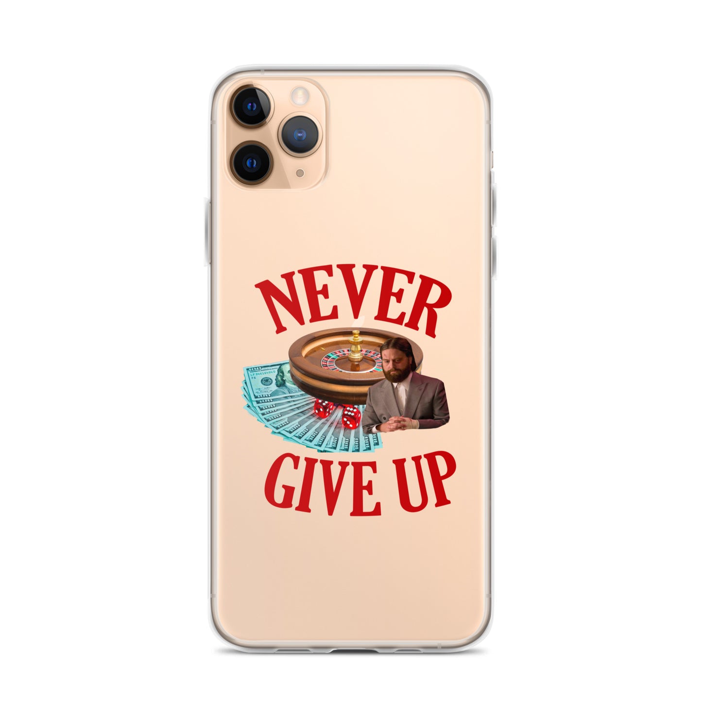 NEVER GIVE UP Clear iphone case