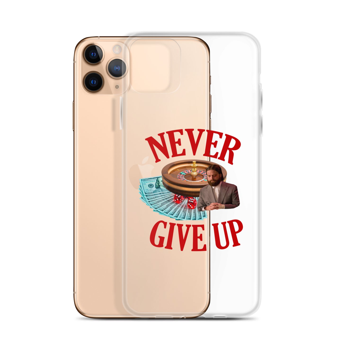 NEVER GIVE UP Clear iphone case