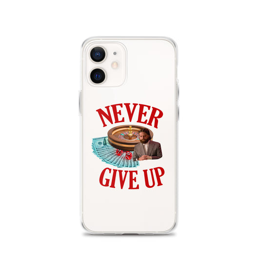 NEVER GIVE UP Clear iphone case