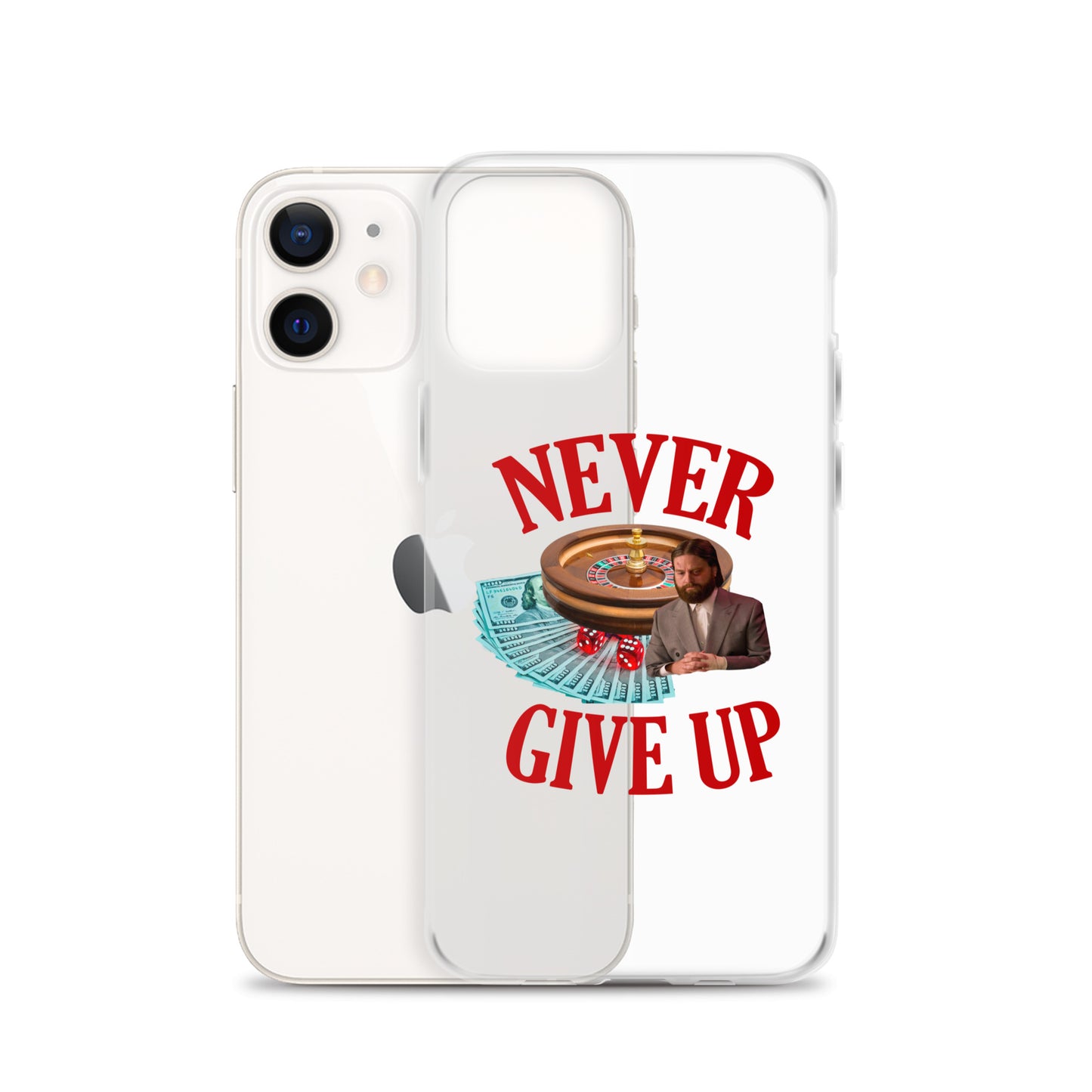 NEVER GIVE UP Clear iphone case