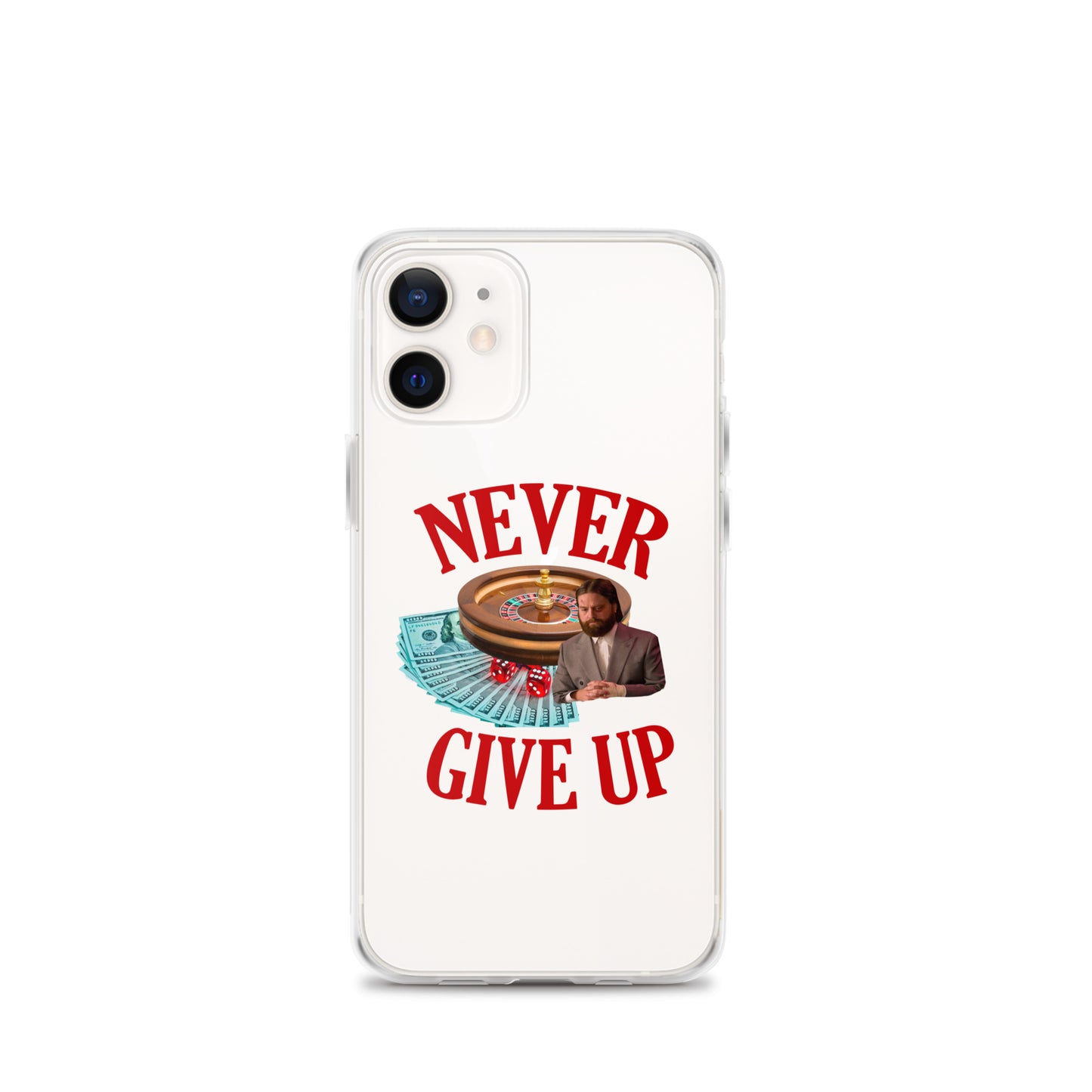 NEVER GIVE UP Clear iphone case