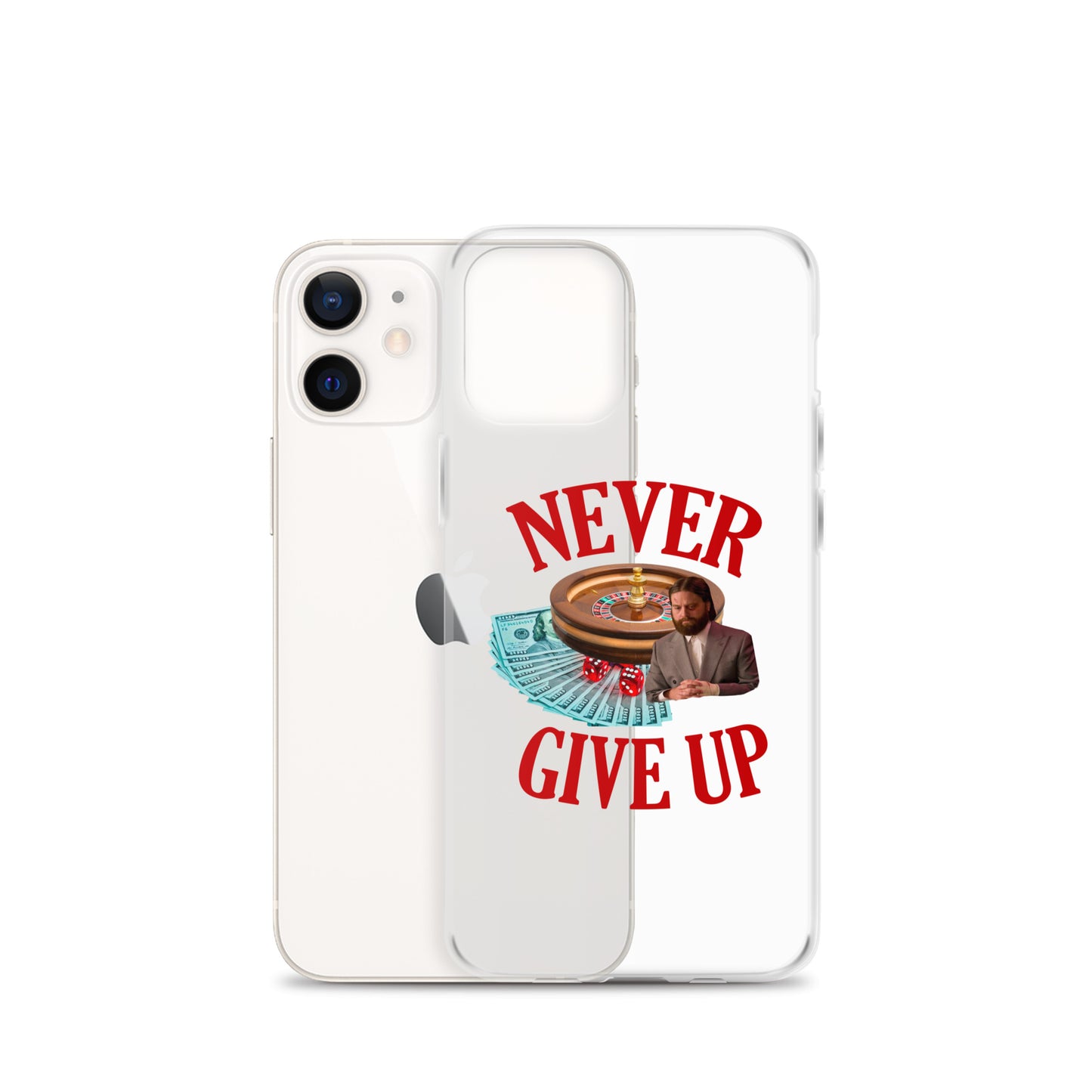 NEVER GIVE UP Clear iphone case