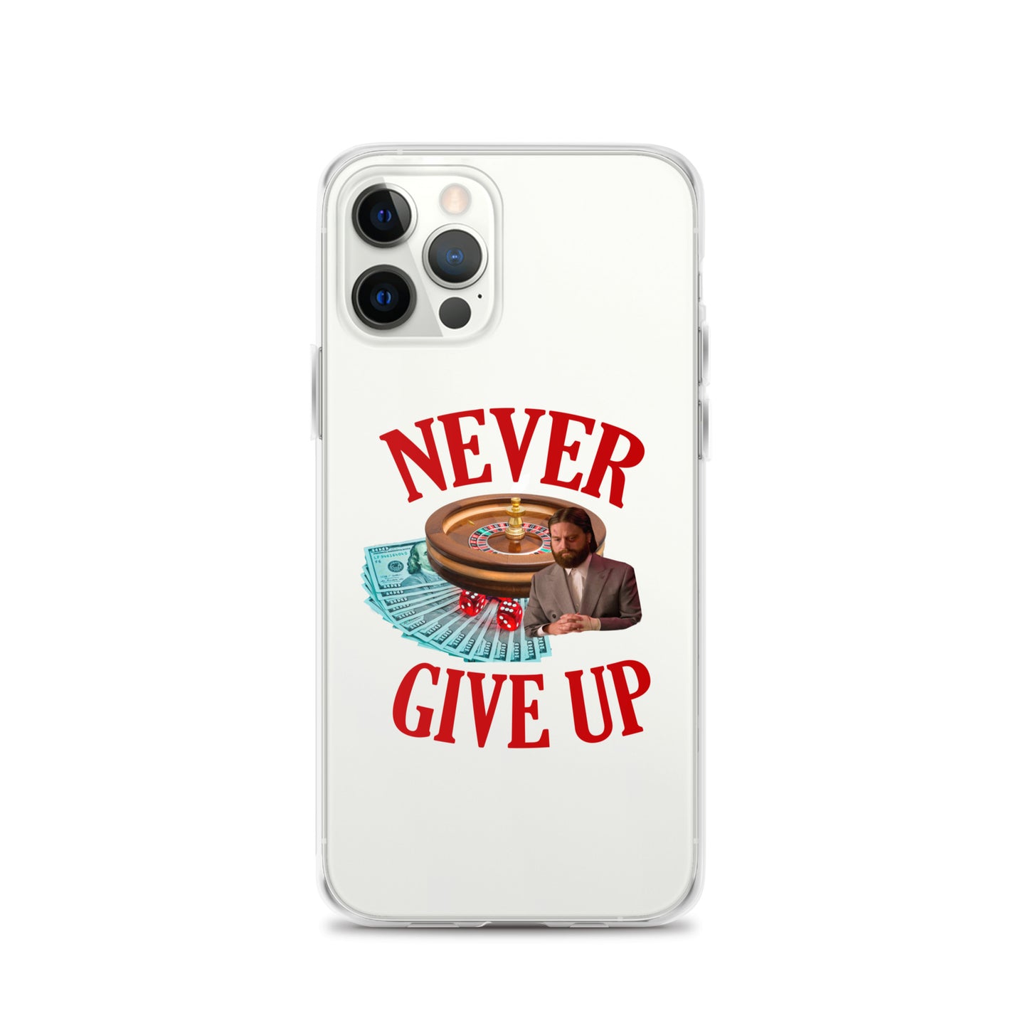 NEVER GIVE UP Clear iphone case