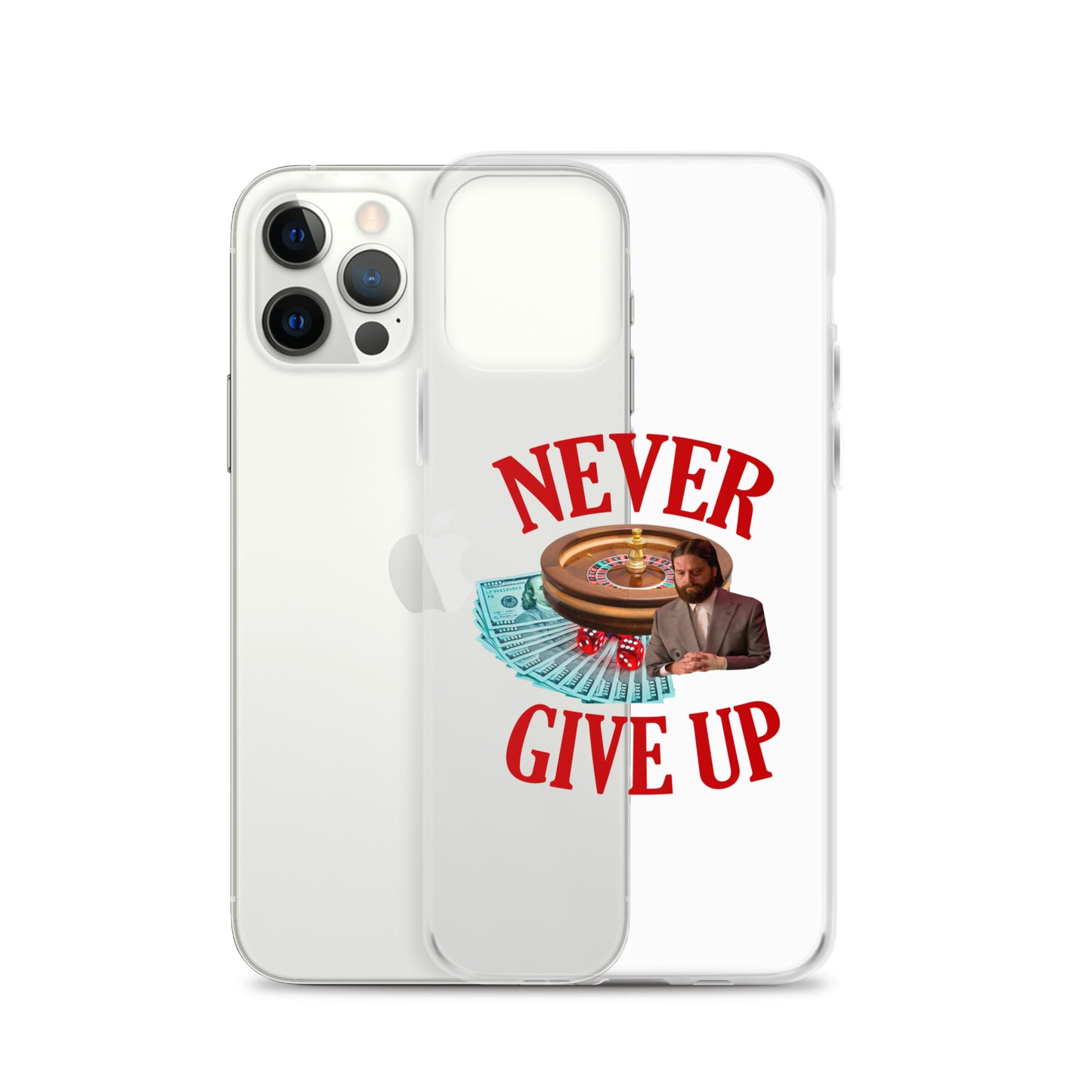 NEVER GIVE UP Clear iphone case