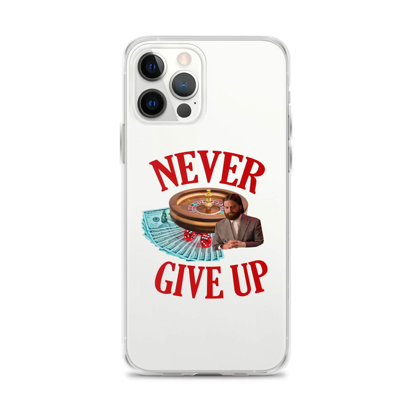 NEVER GIVE UP Clear iphone case