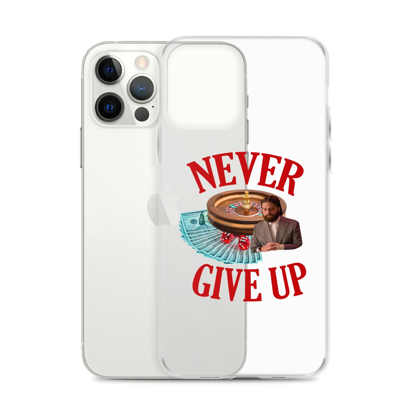 NEVER GIVE UP Clear iphone case