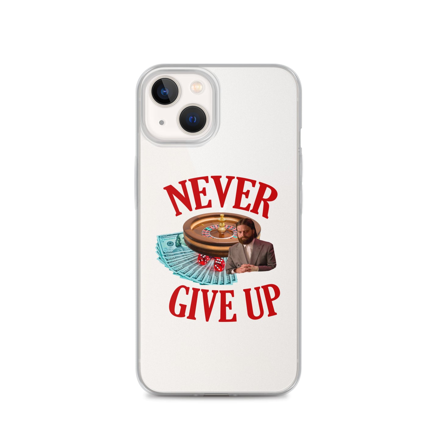 NEVER GIVE UP Clear iphone case