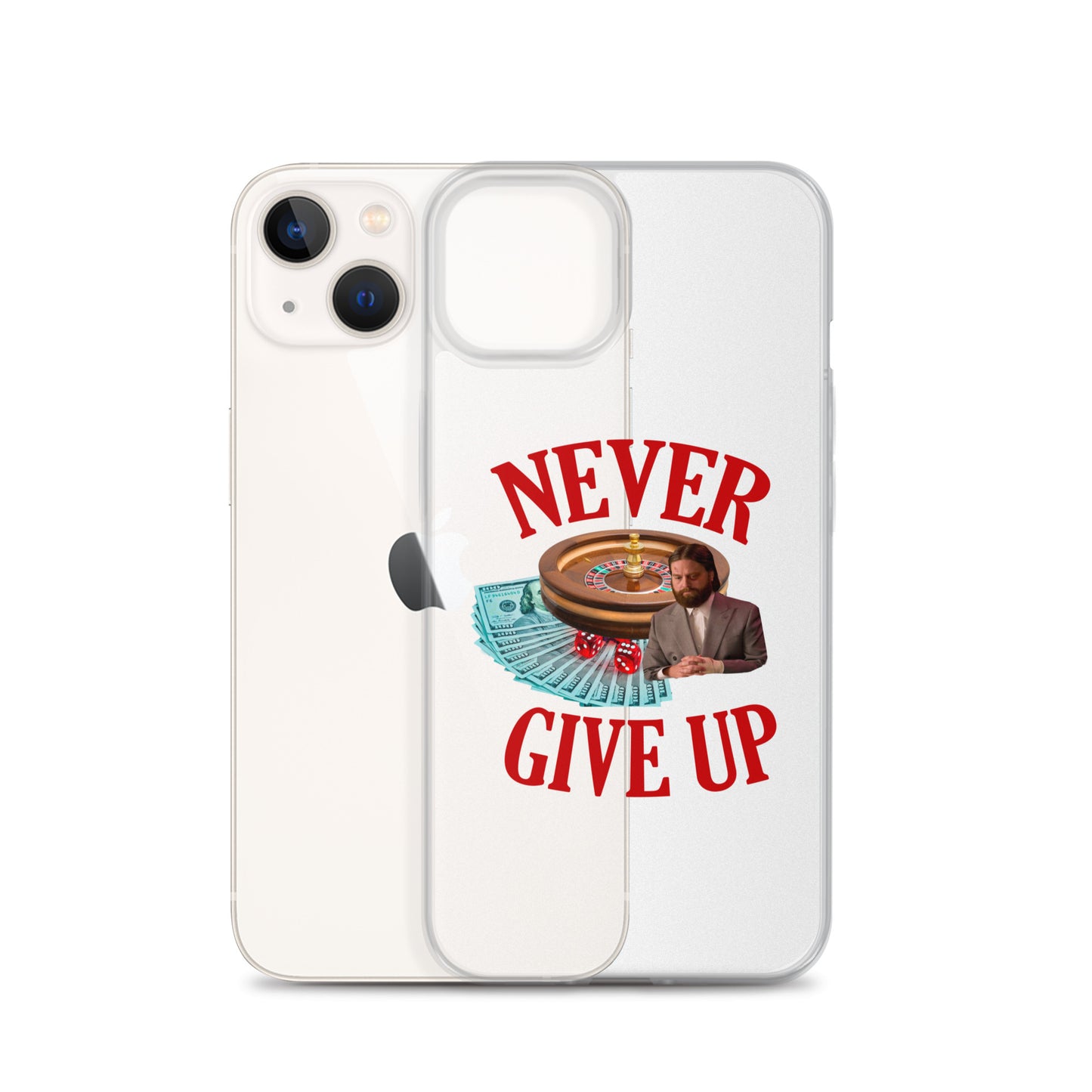 NEVER GIVE UP Clear iphone case