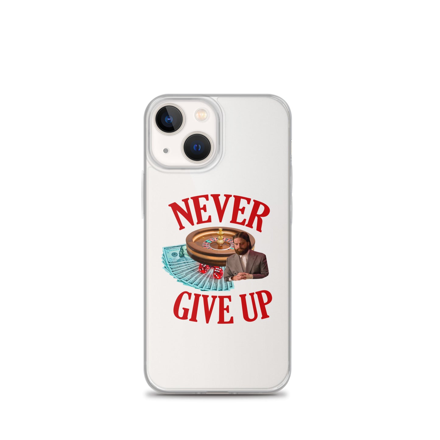 NEVER GIVE UP Clear iphone case