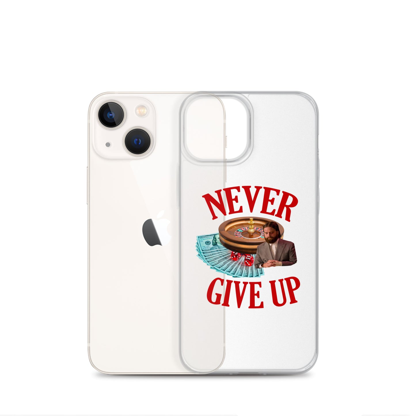 NEVER GIVE UP Clear iphone case