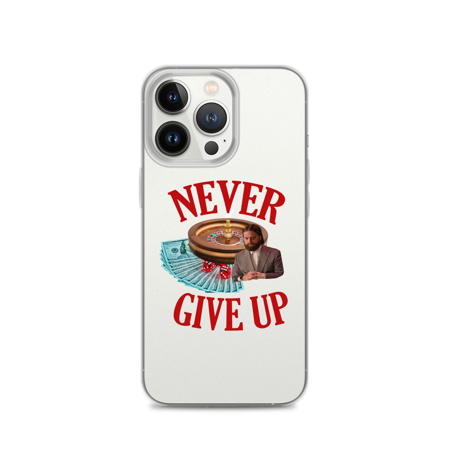 NEVER GIVE UP Clear iphone case