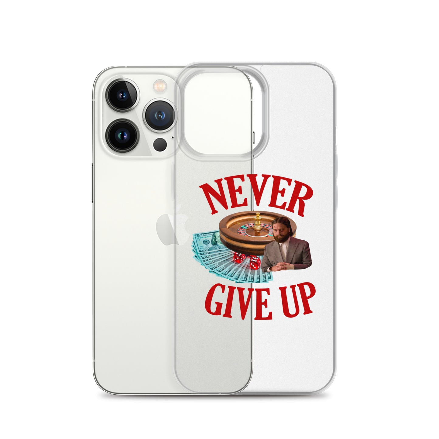 NEVER GIVE UP Clear iphone case