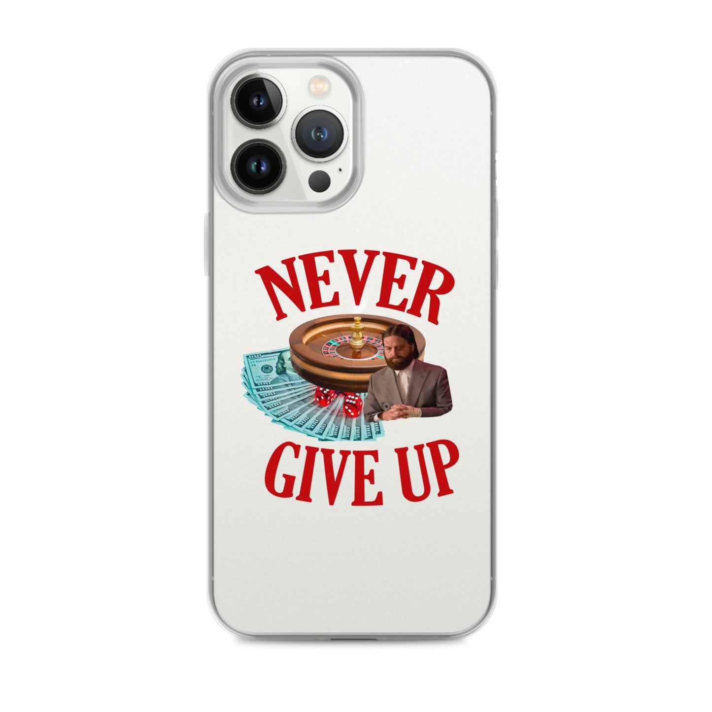 NEVER GIVE UP Clear iphone case