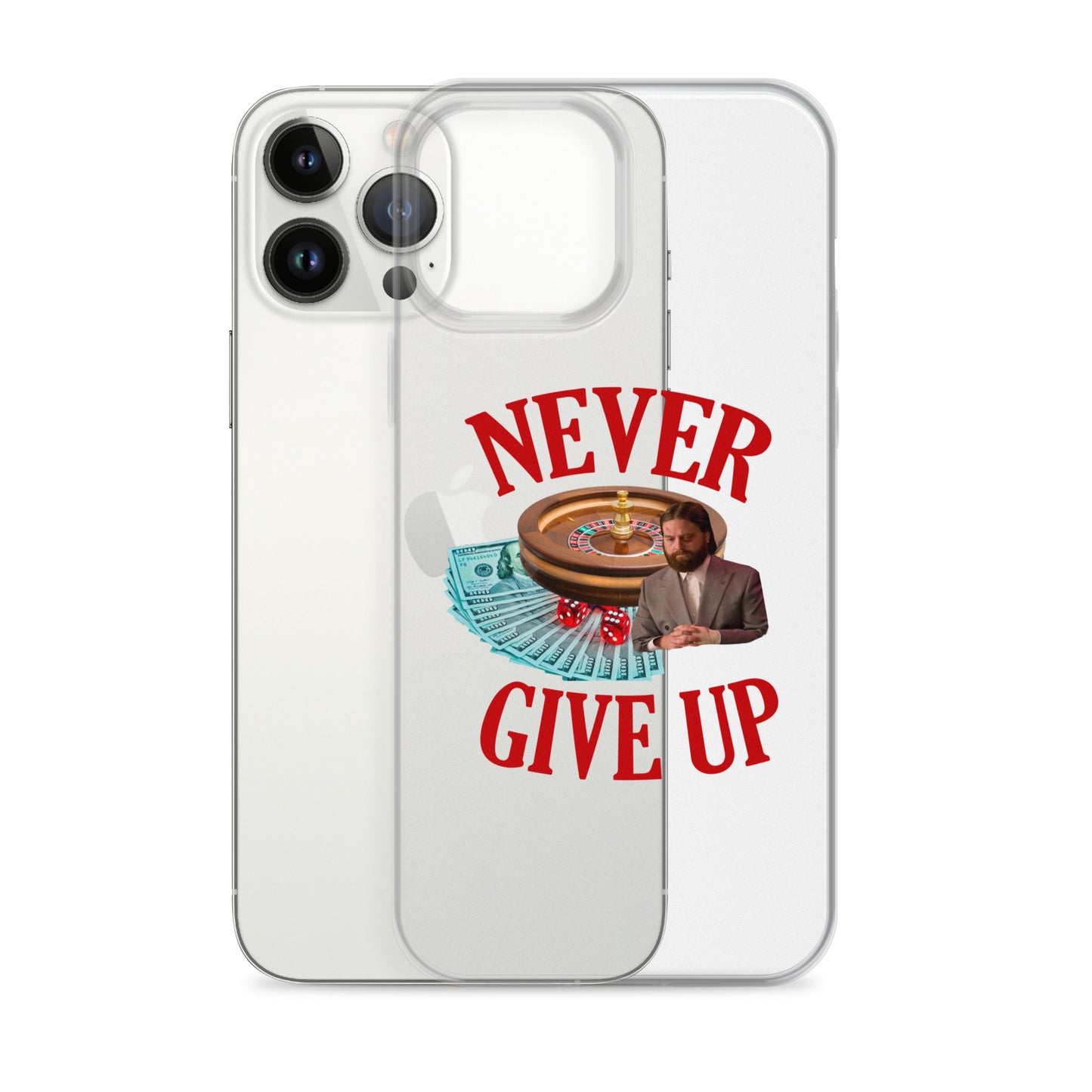 NEVER GIVE UP Clear iphone case