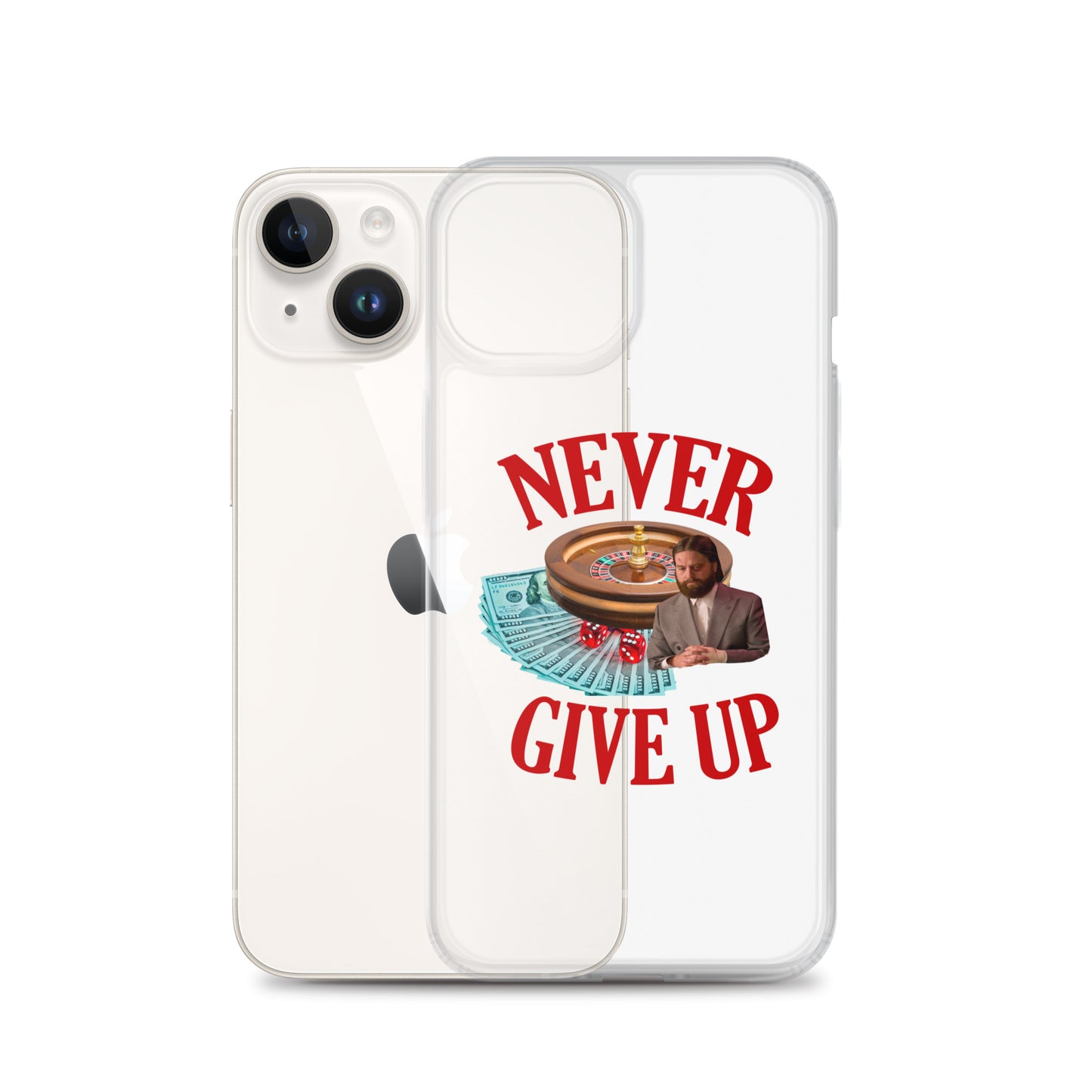 NEVER GIVE UP Clear iphone case