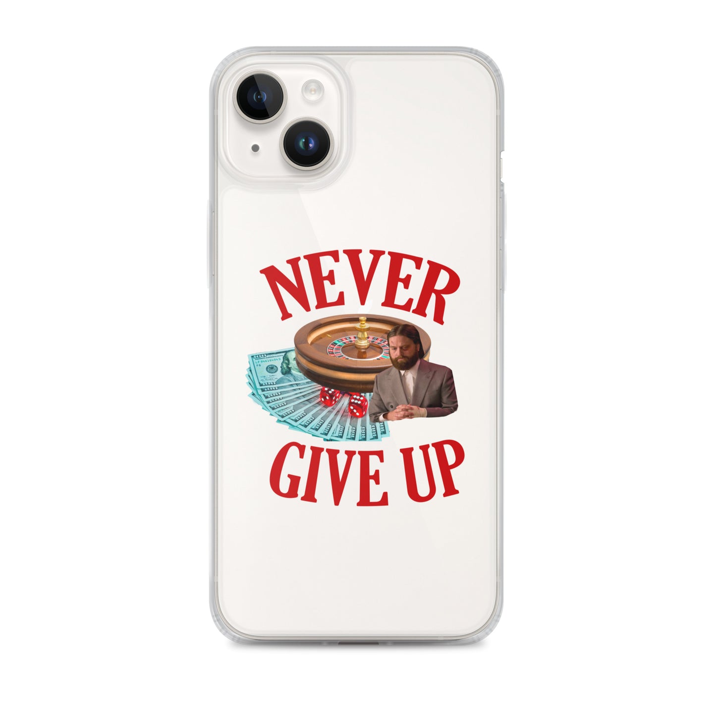 NEVER GIVE UP Clear iphone case