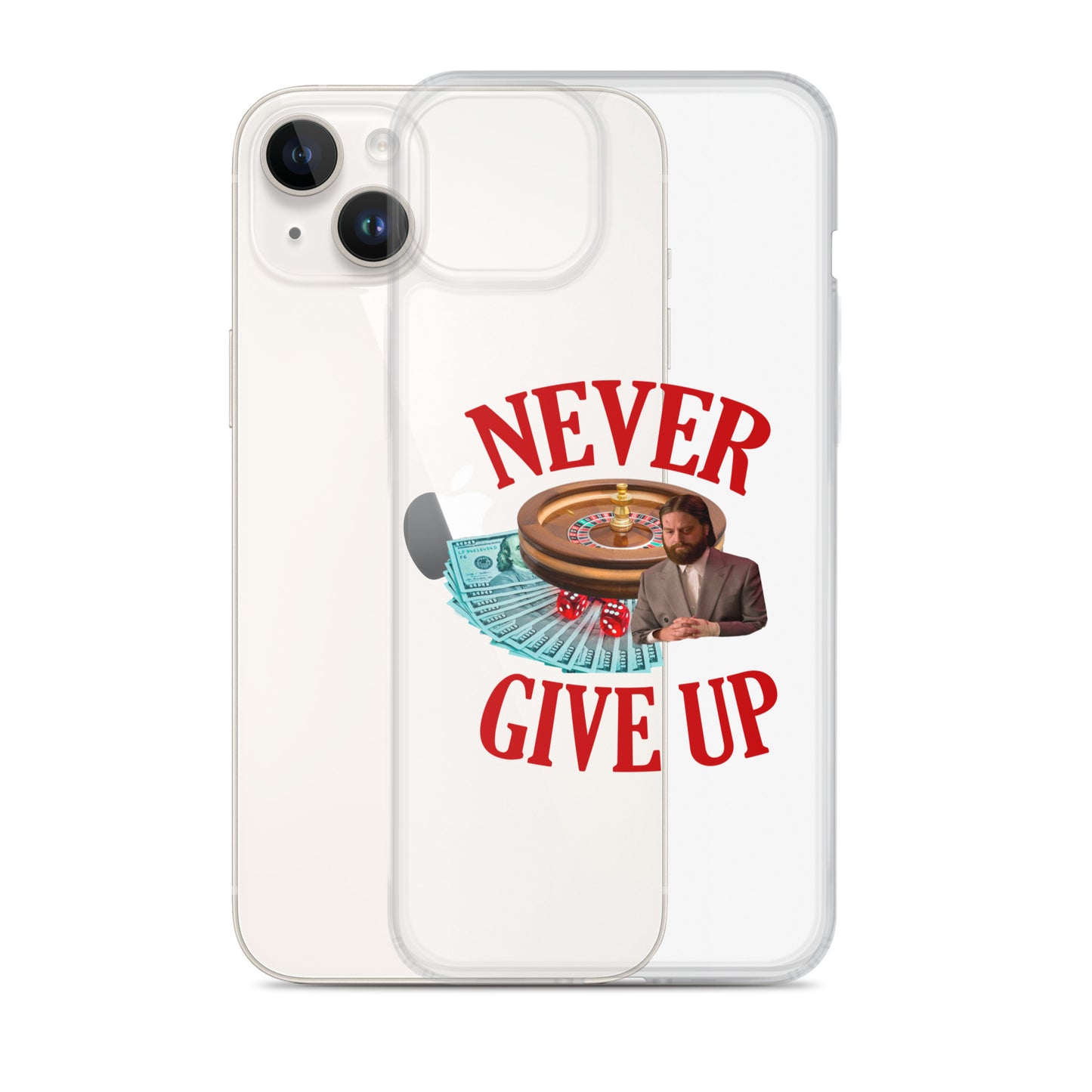 NEVER GIVE UP Clear iphone case