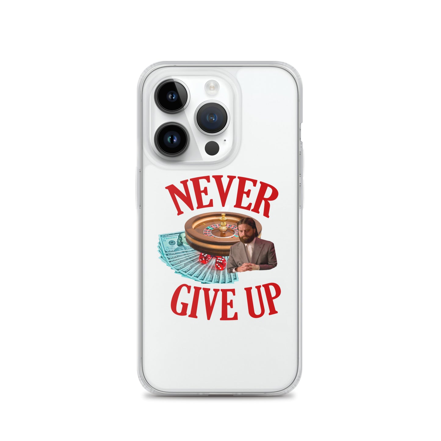 NEVER GIVE UP Clear iphone case