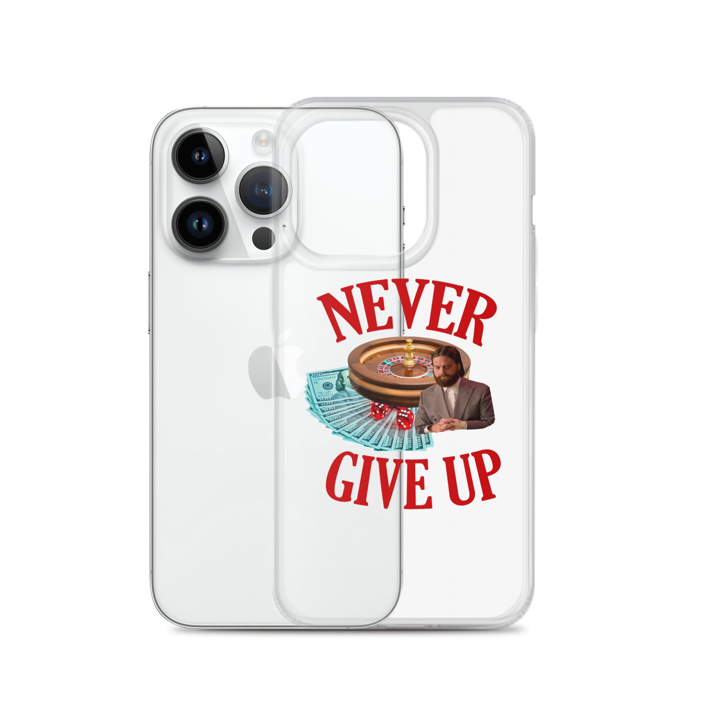 NEVER GIVE UP Clear iphone case