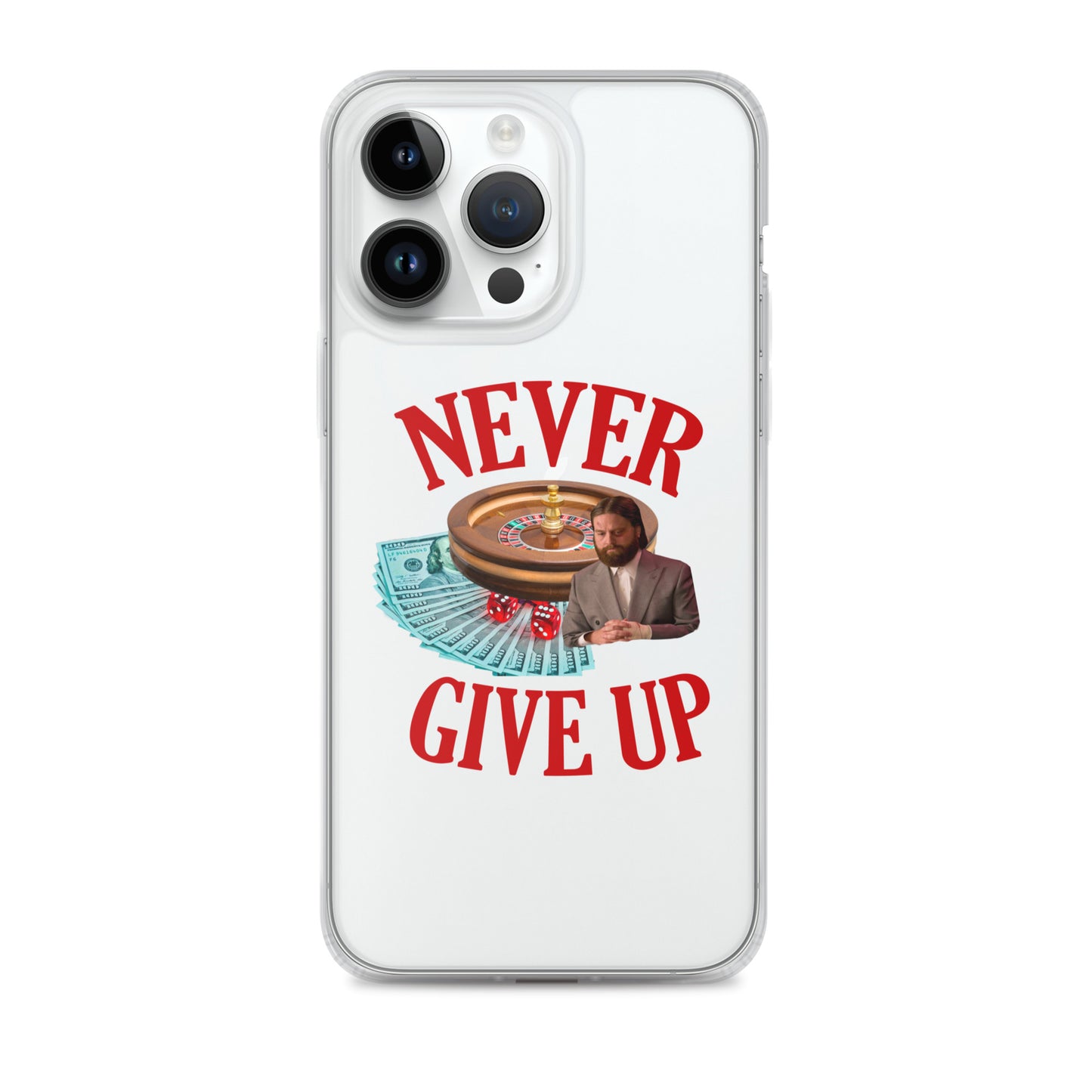 NEVER GIVE UP Clear iphone case