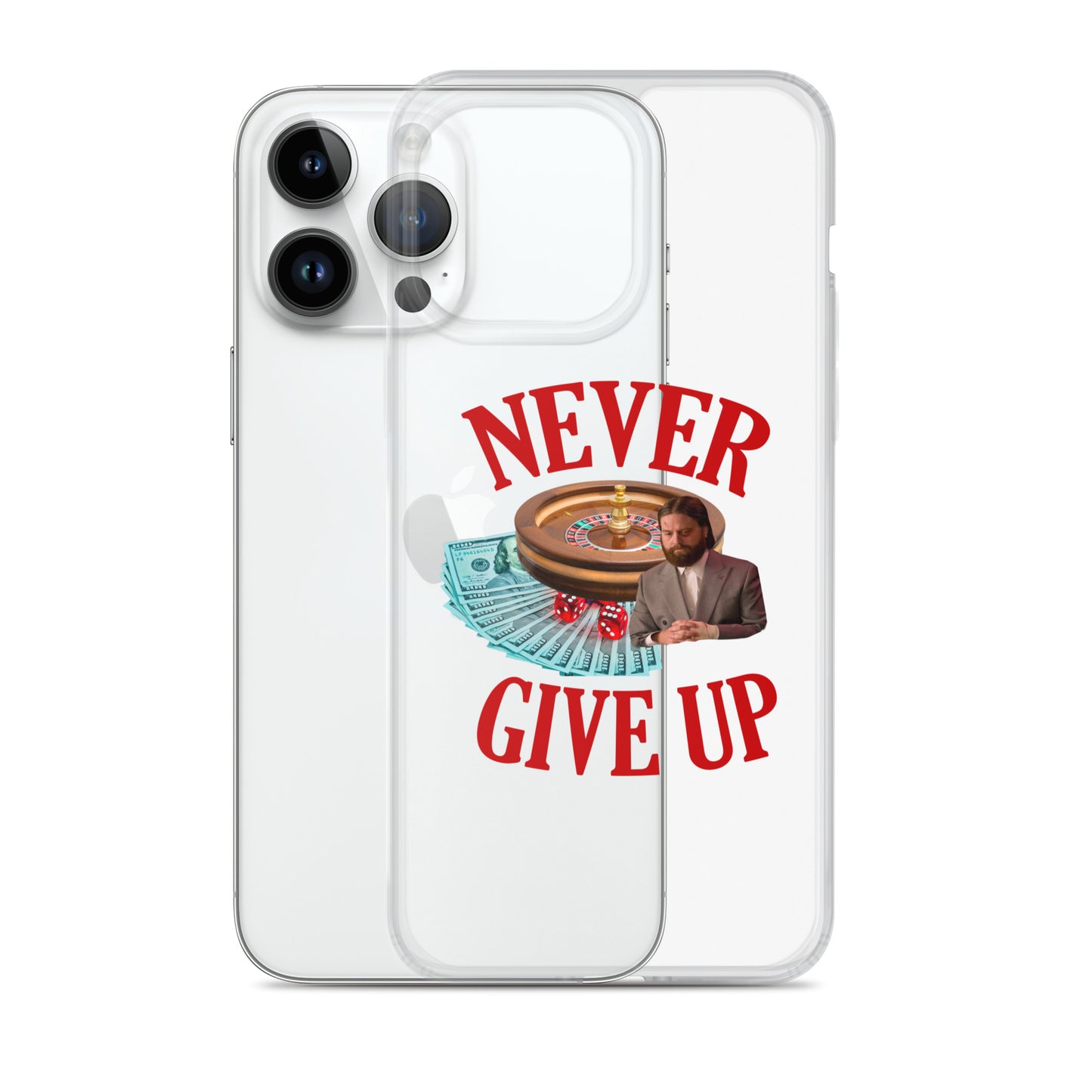 NEVER GIVE UP Clear iphone case