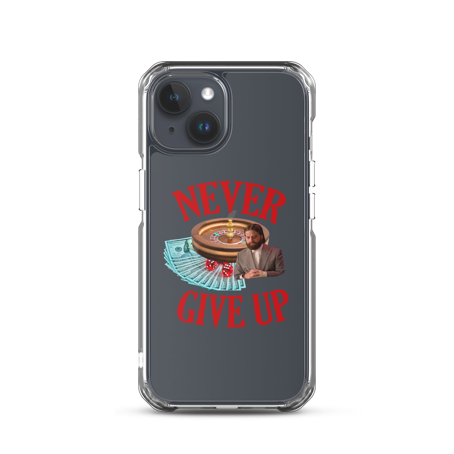 NEVER GIVE UP Clear iphone case