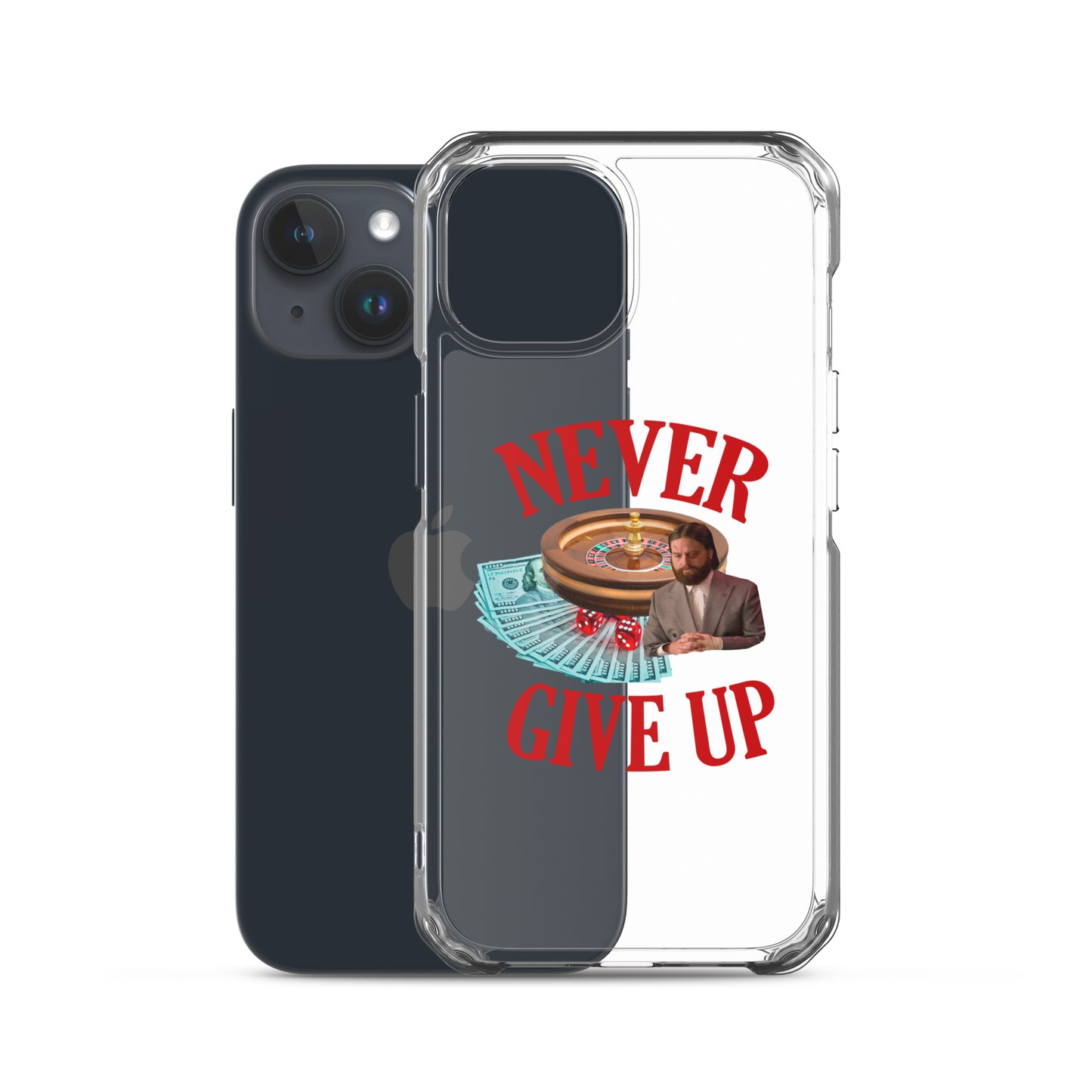 NEVER GIVE UP Clear iphone case