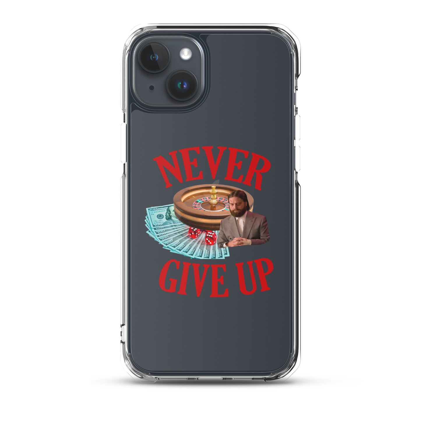 NEVER GIVE UP Clear iphone case