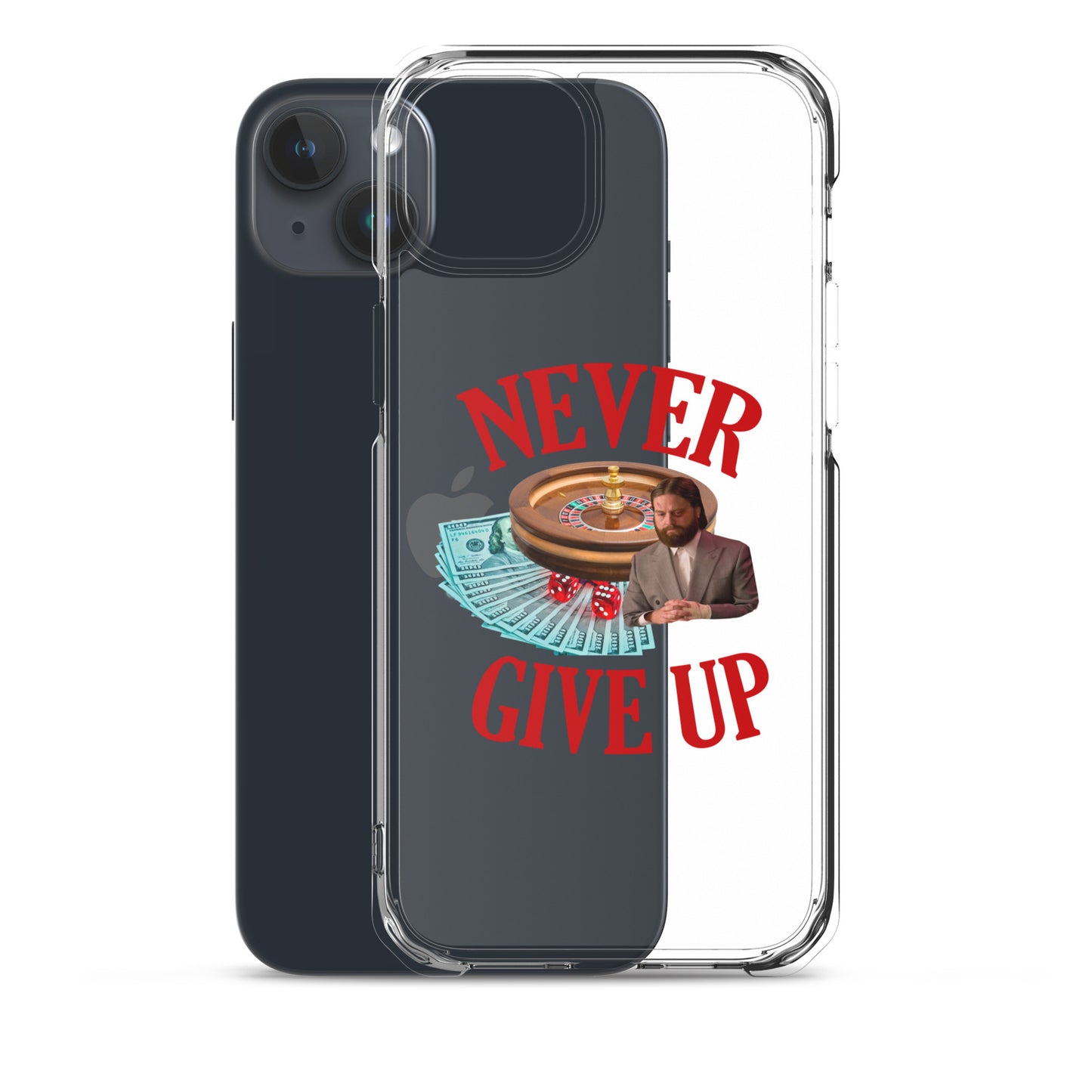 NEVER GIVE UP Clear iphone case