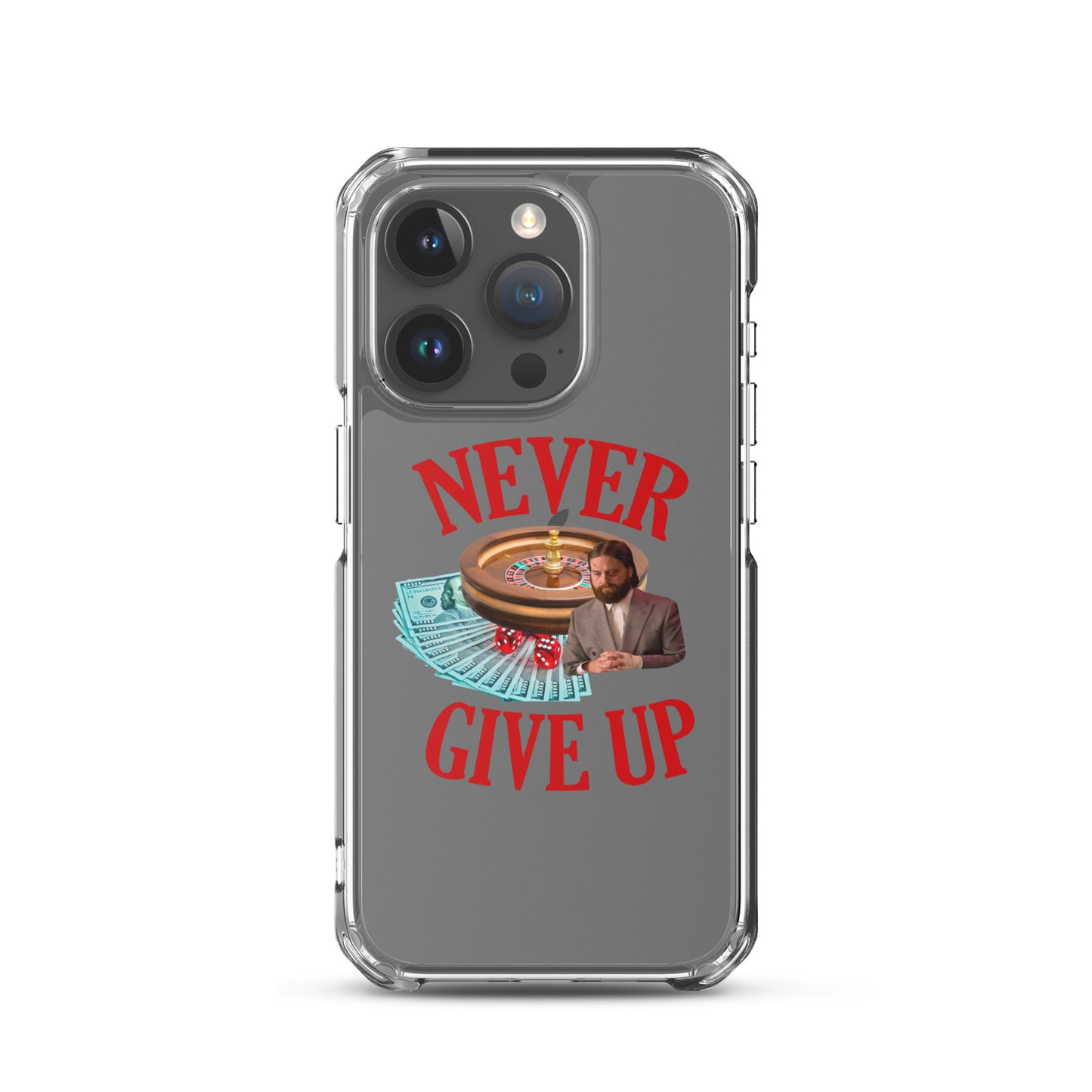 NEVER GIVE UP Clear iphone case