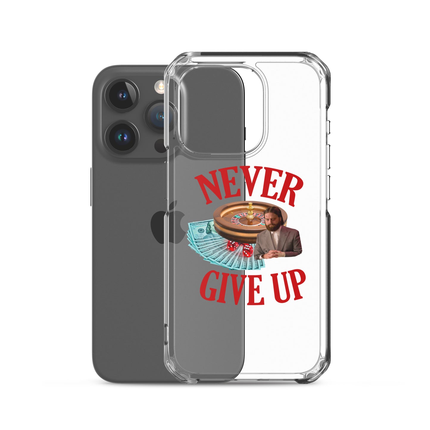 NEVER GIVE UP Clear iphone case