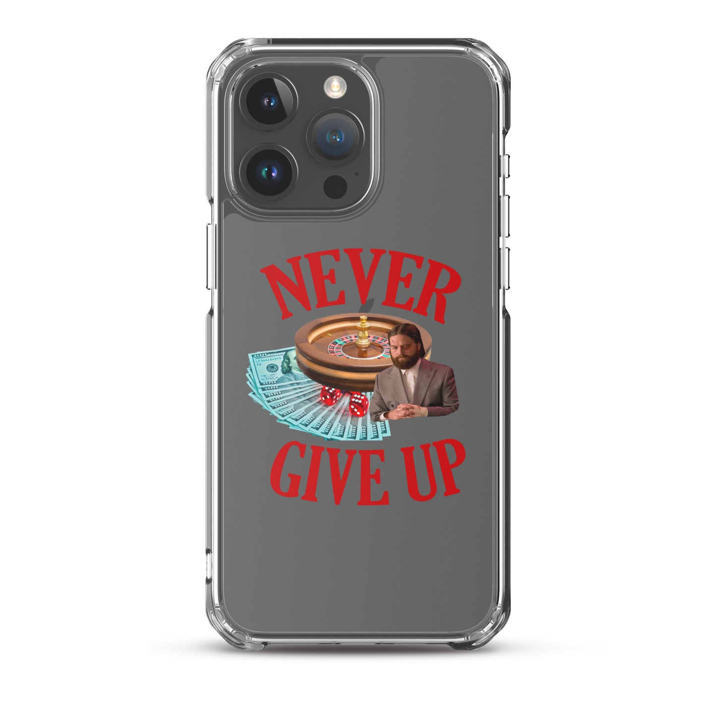 NEVER GIVE UP Clear iphone case