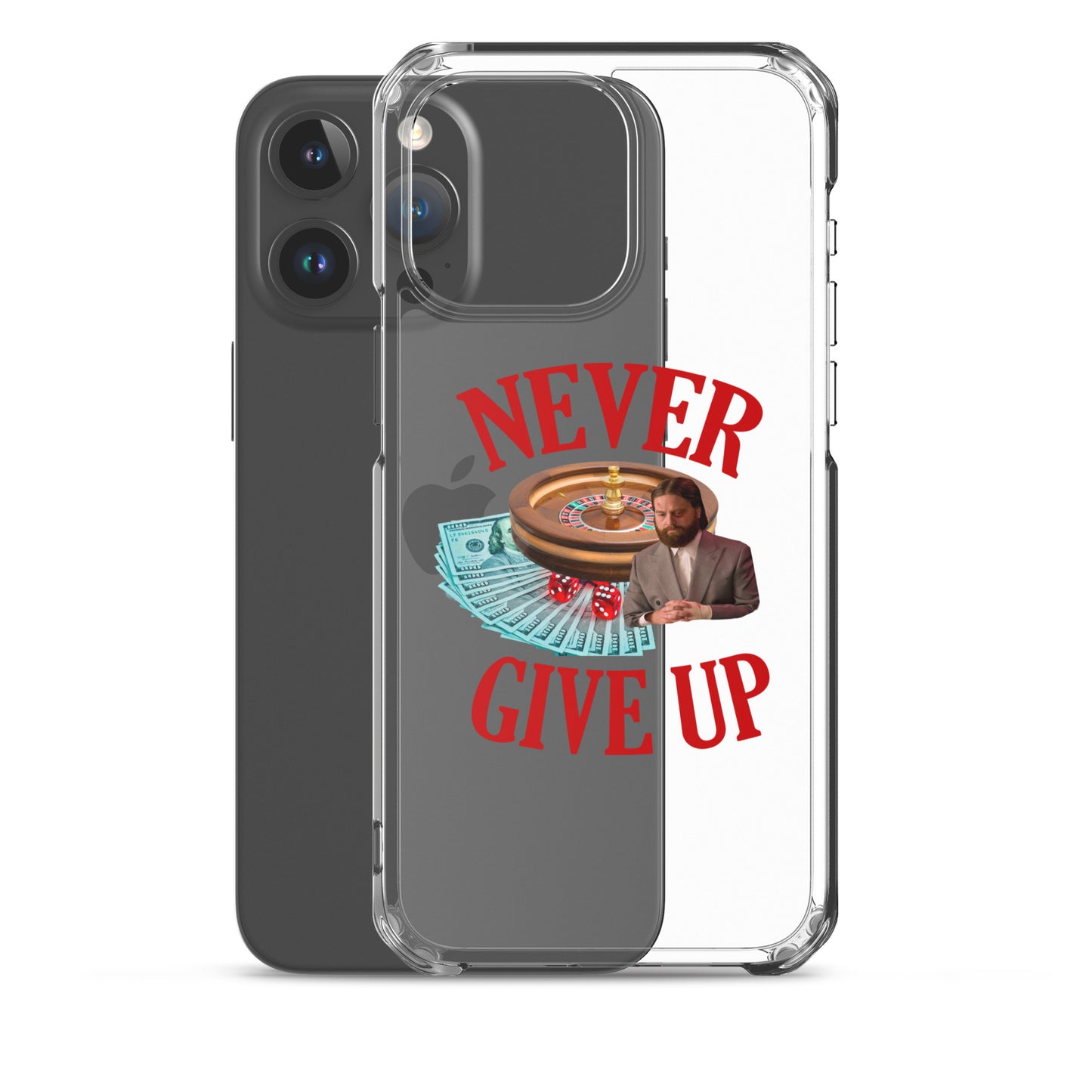 NEVER GIVE UP Clear iphone case