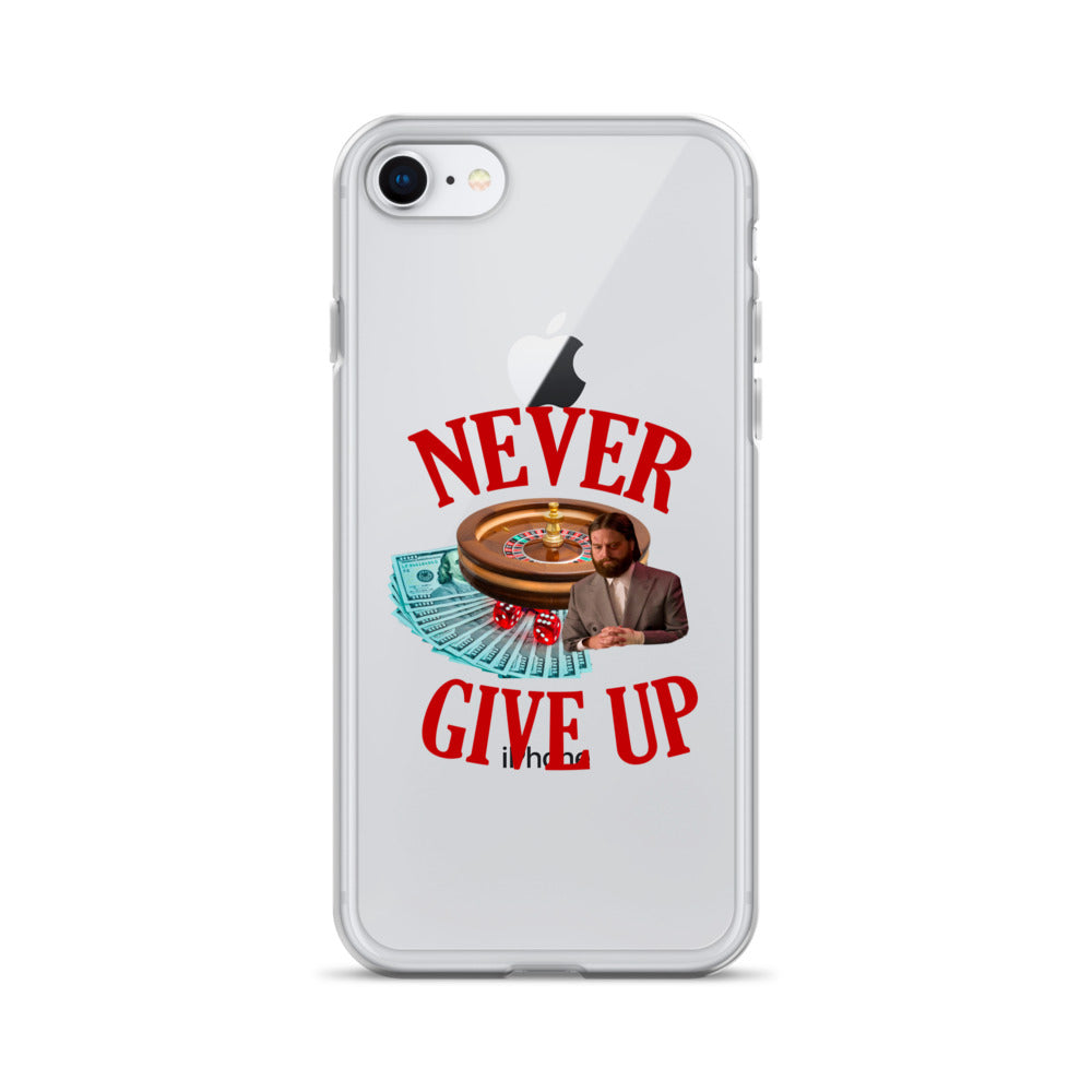 NEVER GIVE UP Clear iphone case