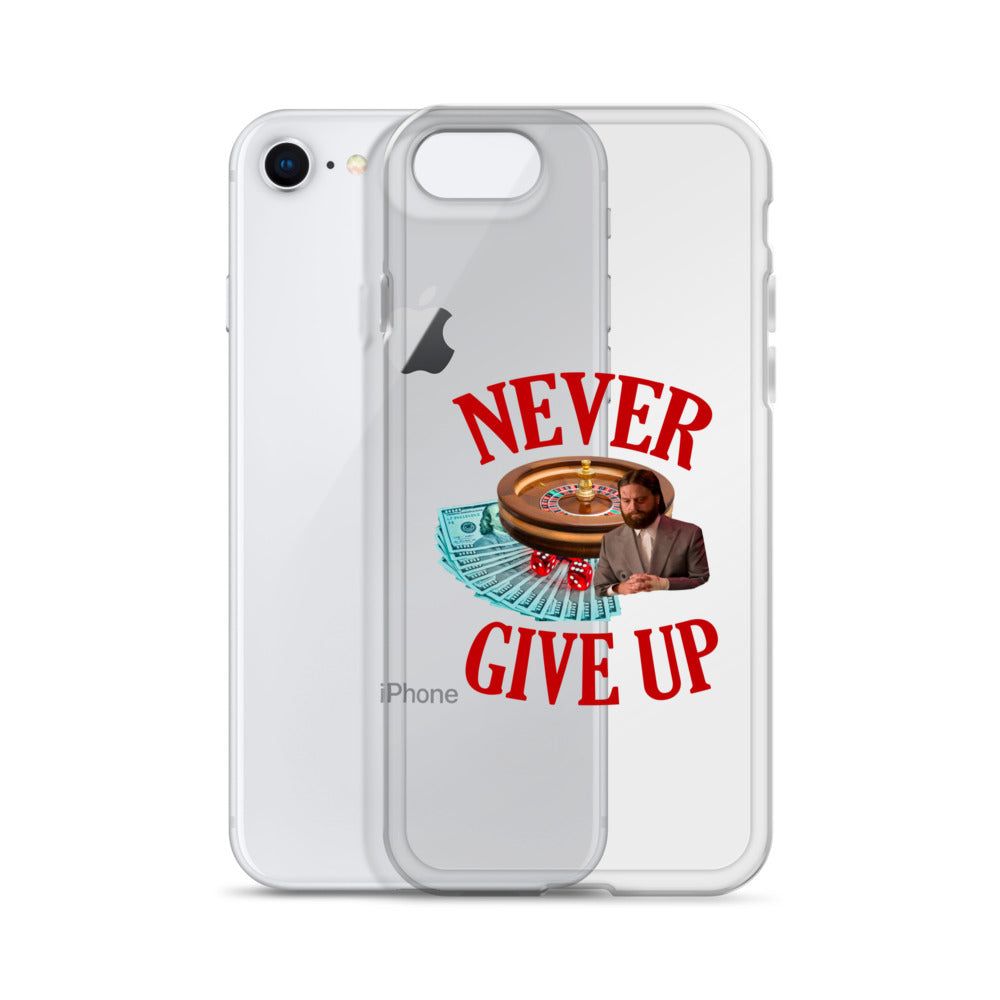 NEVER GIVE UP Clear iphone case