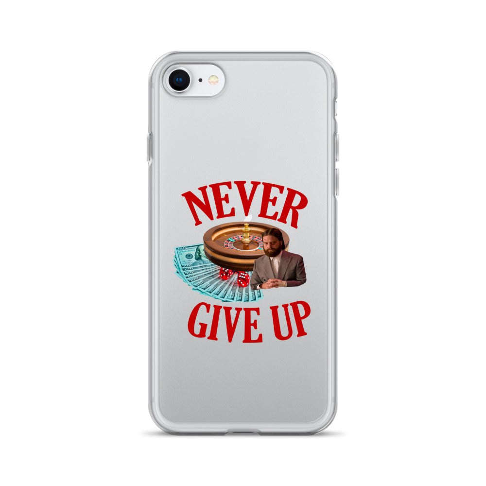 NEVER GIVE UP Clear iphone case