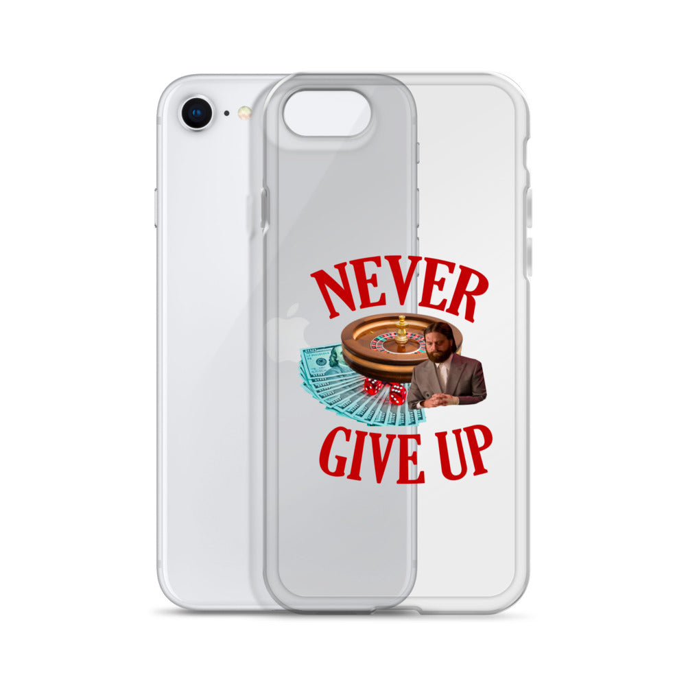 NEVER GIVE UP Clear iphone case