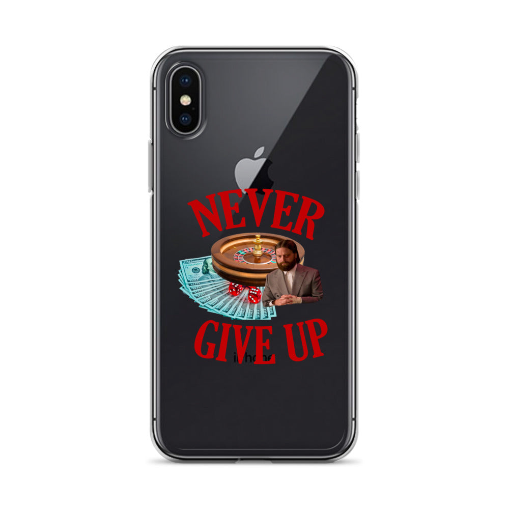 NEVER GIVE UP Clear iphone case