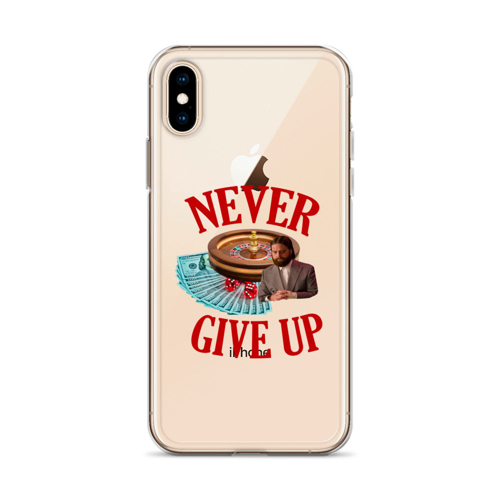 NEVER GIVE UP Clear iphone case