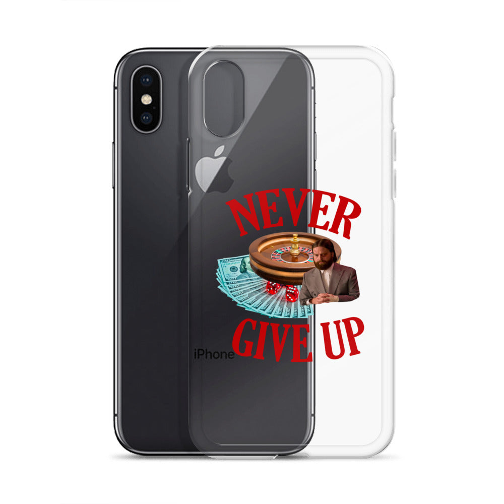 NEVER GIVE UP Clear iphone case