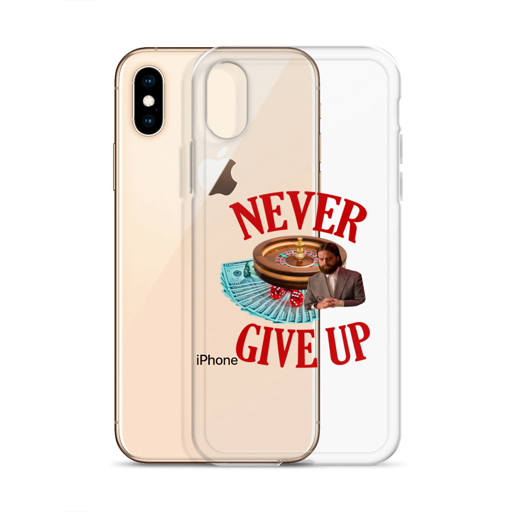 NEVER GIVE UP Clear iphone case