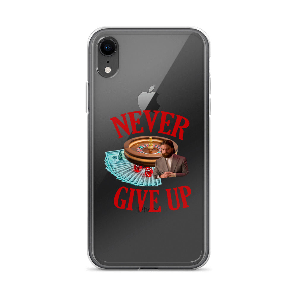 NEVER GIVE UP Clear iphone case