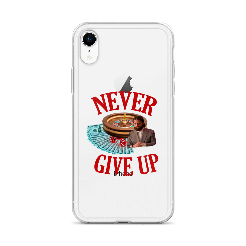 NEVER GIVE UP Clear iphone case