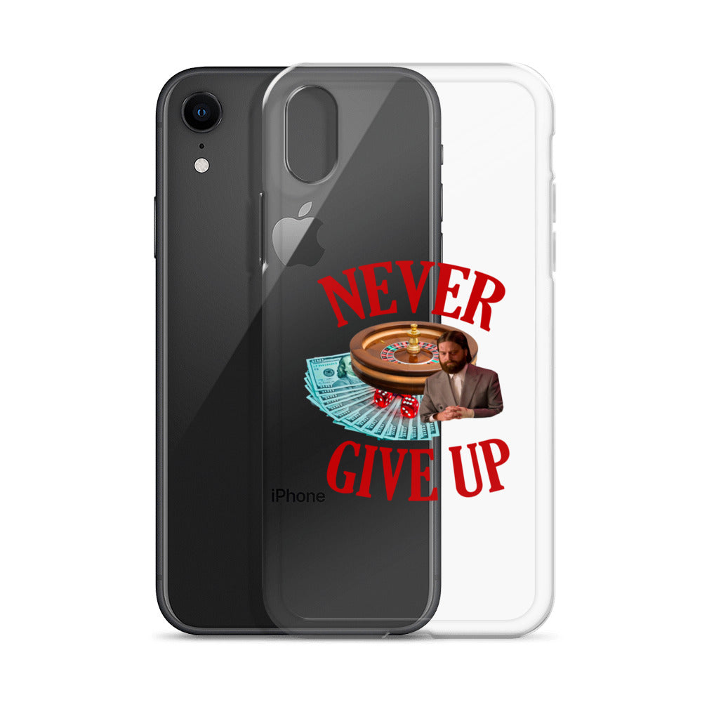 NEVER GIVE UP Clear iphone case