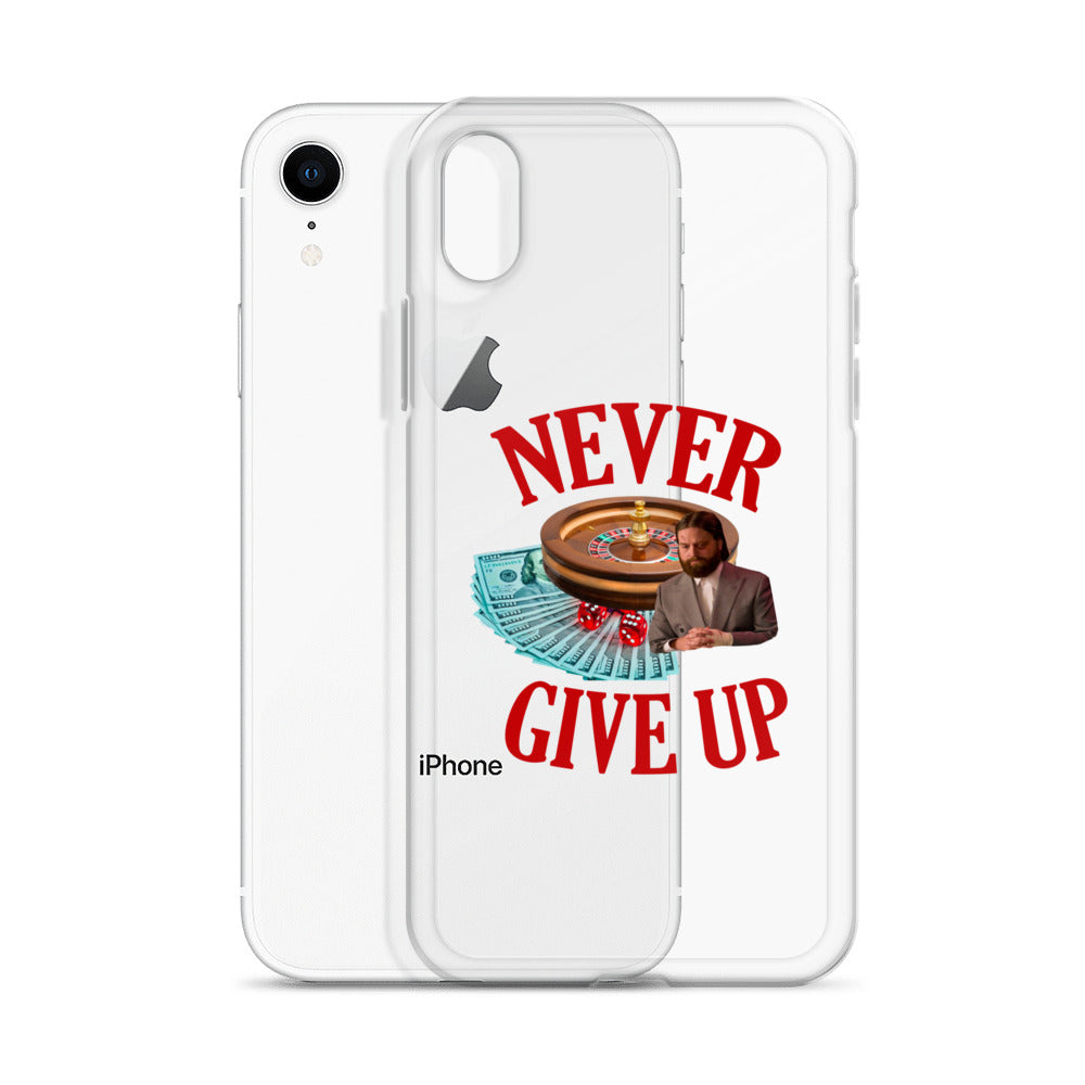 NEVER GIVE UP Clear iphone case