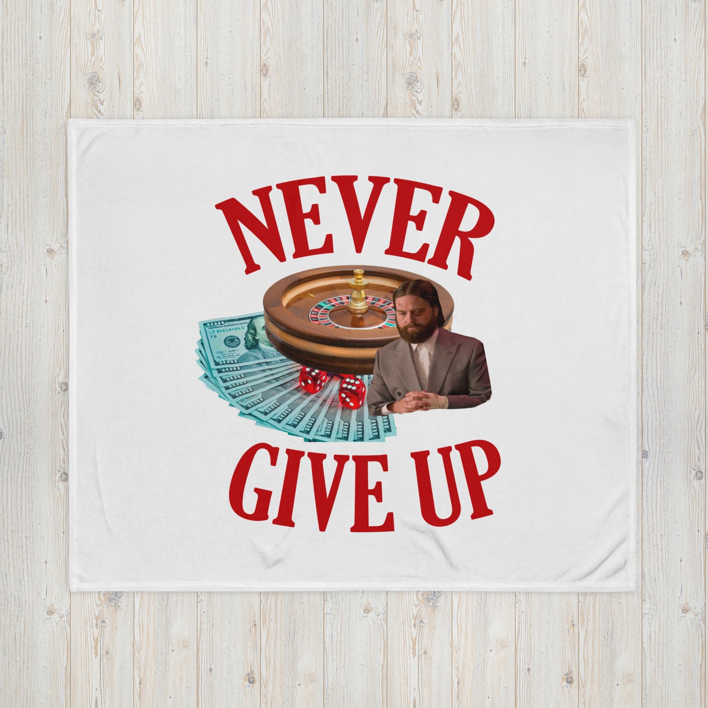 NEVER GIVE UP Blanket